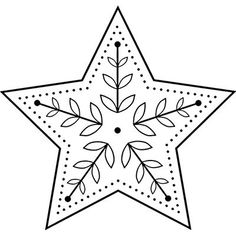 a black and white drawing of a star with leaves on the center, vintage line drawing or engraving illustration