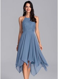 JJ's House Lace Chiffon Halter Winter A-line Plus General Back Zip Skater Dresses Vintage Elegant Slate Blue Height:5.8ft（176cm） Bust:32in（82cm）Waist:24in（61cm）Hips:35in（89cm） No Asymmetrical Blue Model Name:Katy  Height:5.7ft（173cm）  Bust:40in（101cm）  Waist:32in（83. #JJ's House #Lace #Chiffon #Halter #Winter #Aline #Plus #General #BackZip #SkaterDresses #Vintage #Elegant #SlateBlue #No #Asymmetrical #Blue Halter Homecoming Dress, Lace A Line Dress, Lace Halter Dress, Cheap Homecoming Dresses, Tulle Homecoming Dress, Two Piece Homecoming Dress, Dresses Chiffon, Bridesmaid Dresses Online, Lace Homecoming Dresses