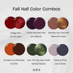 Opi Fall Nail Colors, Wicked Nails, Nail Polish Combinations, Opi Fall, Opi Gel Nails, Opi Nail Colors, Nail Color Combos, Sassy Nails, Blush Nails