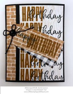 a happy birthday card with the words happy birthday written in black and white on it