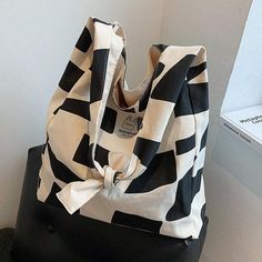 Artistic Rectangular Canvas Shopping Bag, Blue Rectangular Canvas Bag For Shopping, Blue Rectangular Canvas Shopping Bag, On-the-go Rectangular Canvas Bag With Adjustable Handle, Black And White Rectangular Shopping Bag, Cross Body Bags, Canvas Shopping Bag, Bags Tote, Women's Handbags