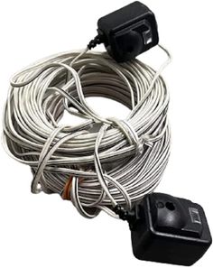 an extension cord with two wires attached to it