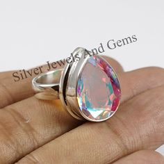 Teardrop Crystal Ring As Gift, Teardrop Topaz Ring Gift, Teardrop Topaz Ring For Gift, Spiritual Teardrop Rings For Anniversary, Iridescent Rings For Gift, Wings Of Angels, Gossamer Wings, Angel Aura Quartz, Angel Aura