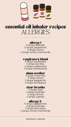 These compact inhalers harness the therapeutic properties of essential oils, offering a convenient and non-invasive way to experience their benefits. From alleviating allergies to enhancing mood and promoting relaxation, essential oil inhalers offer a holistic approach to wellness. Click the link for more info on how to use an essential oil inhaler Essential Oil Recipes Allergy Relief, Allergy Essential Oils Diffuser, Allergy Blend Essential Oils, Asthma Essential Oil Blends, Essential Oil Inhaler Recipes Congestion, Essential Oil Blends For Sinus Relief, Essential Oils For Wet Cough, Essential Oils For Cough And Congestion, What To Make With Essential Oils