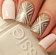 Nails 1920s Nails, Gatsby Nails, Manicure Shellac, Natural Nail Art, Art Deco Nails, Lovely Nails, Party Nails, Shellac Nails, Nails Desing