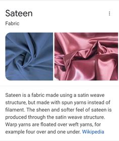 an image of satin fabric with different colors and sizes on the bottom right side,