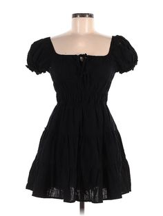 Shein Casual Dress Size: 6 Black Dresses - used. 100% COTTON, Mini, Square, Short, Short Sleeve | Shein Casual Dress - Mini: Black Dresses - Used - Size 6 Black Short Sleeve Dress, Casual Dress Black, Black Dresses Casual, Dress Mini, Short Sleeve Dress, Black Dresses, Casual Dresses For Women, Dress Black, Sundress