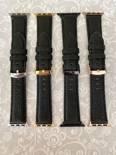 "Apple Watch Band-Black Genuine Leather Watchband-38MM-40MM-42MM-44MM-Series 1 2 3 4 5 6 Matching Adapter and Buckle Black Genuine Leather Apple Watch Band with matching Adapter and Buckle We can change out the adapter and buckle to match your Apple Watch Silver-Gold-Black-Rose Gold The Apple Watch Band is compatible for all Apple Watches 38MM 40MM 42MM 44MM Apple Watch Series 1 2 3 4 5 6 They come with Apple Watch adapters. No tools needed to connect the apple watch easily. Purchase includes 1 Black Leather Strap Apple Watch Band For Everyday Use, Black Bracelet Strap Apple Watch Band For Everyday, Black Rectangular Watch Bracelet Strap Accessory, Black Rectangular Watch Bracelet Strap, Black Watch Band For Everyday Use, Black Watch Bands With Wrist Strap For Everyday Use, Black Rectangular Bracelet Strap Watch Band, Luxury Black Watch Band For Everyday Use, Modern Black Watch With Wrist Strap