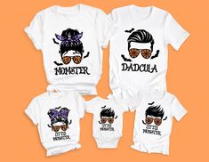 "Family Halloween Shirts, Dadcula Shirt, Momster Shirt, Dad Halloween Shirt, Mom Halloween Monster Shirt,Matching Halloween Shirts, Unisex H O W T O O R D E R 1. Simply select the size of your shirt individually and then click \"Add to Cart\" 2. Repeat each step for each shirt that you need. Add as many as needed to your cart and then proceed to checkout. 3. Submit order ♥ The items are printed after the payment has been cleared within 1-3 business days, sometimes faster. This is the time when t Family Halloween Shirts Matching, Halloween Family Shirts, Unisex Short Sleeve Tops For Halloween, Family Halloween Shirts, Customizable Short Sleeve Tops For Halloween, Customizable Short Sleeve Halloween Tops, Customizable Casual Tops For Halloween, Casual Customizable Tops For Halloween, Halloween Cotton Shirt With Custom Print