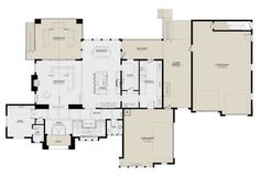 the floor plan for an apartment with two separate rooms and one living room on each side