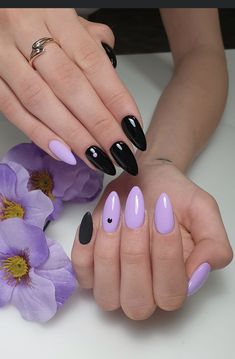 Black And Purple Nails, Punk Nails, Purple Nail, Trendy Nail, Short Acrylic Nails Designs, Fire Nails, Short Acrylic Nails, Nail Polishes, Chrome Nails