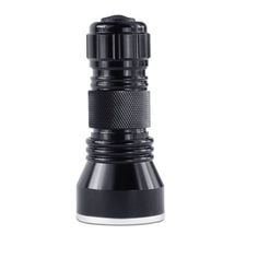 a black and white flashlight on a white background