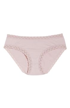 Geometric lace is soft and light, adding a delicate edge to briefs made from a comfortable pima-cotton blend. Cotton-lined gusset 94% pima cotton, 6% Lycra® elastane with 84% nylon, 16% elastane lace Hand wash, line dry Imported Lace Trim Briefs For Loungewear, Feminine Seamless Cotton Bottoms, Cotton Lace Trim Briefs, Geometric Lace, Rose Beige, Anniversary Sale, Pima Cotton, Briefs, Cotton Blend