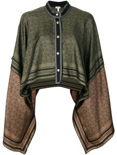 Long Green Jacket, Monogram Jacket, Loewe Anagram, Spring Cardigans, Pattern Jacket, Twill Jacket, Collar Jacket, Silk Jacket, Fashion Attire