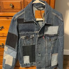 Levis Patchwork Jean Jacket. New, Never Worn. Size M. Original Price $118. Asking $80 Blue Winter Outerwear With Patches, Levi's Denim Blue Outerwear For Fall, Blue Fall Outerwear With Patches, Levi's Blue Outerwear For Fall, Casual Blue Reworked Outerwear, Levi's Blue Outerwear With Pockets, Vintage Levi's Blue Outerwear, Vintage Blue Levi's Outerwear, Reworked Long Sleeve Denim Outerwear