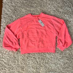 Ugg Women’s Brook Balloon Sleeve Crewneck In Hot Pink Size Medium. Super Soft, Cozy, And Warm. New With Tags! Pink Crew Top For Spring, Pink Crew Neck Top For Spring, Trendy Spring Crew Neck Tops, Trendy Crew Neck Top For Spring, Spring Loungewear Tops With Crew Neck, Velour Tops, Waffle Knit Sweater, Black Knit Sweater, Birthday Wishlist