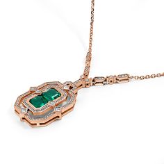 This Luminous Emerald Pendant features a stunning, high-quality emerald that radiates a luminous glow. Crafted with expert precision, this pendant showcases the beauty and elegance of emerald gemstones. Perfect for adding a touch of sophistication to any outfit. Luxury Baguette-cut Emerald Necklace For Formal Occasions, Luxury Baguette Cut Emerald Necklace For Formal Occasions, Luxury Emerald Cut Emerald Necklace For Anniversary, Luxury Emerald Necklace For May Birthstone Anniversary, Timeless Formal Emerald Necklace, Luxury Emerald Necklace With Diamond Accents For May Birthstone, Luxury Emerald Necklace With Brilliant Cut For May Birthstone, Elegant Emerald Necklace With Diamond Halo Setting, Emerald Pendant