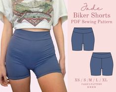 the front and back view of a women's shorts sewing pattern