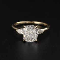 an old mine cut diamond engagement ring