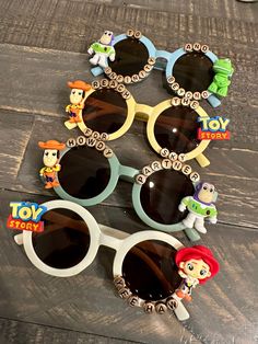 the toy story sunglasses are made out of plastic