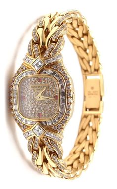 Patek Philippe Watches, Gold Watches Women, Ruby Bracelet, Watches Unique, Beautiful Watches, Patek Philippe, Women's Watch, Diamond Watch, Blue Bracelet