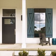 Provincial Blue X Wood Shutters Wooden Shutters Exterior, Board Batten Exterior, Traditional Shutters, Wood Shutters Exterior, Cedar Board, Board And Batten Exterior, Board Batten, House Shutters, Board And Batten Shutters