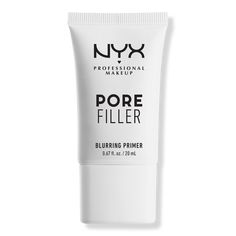 Pore Filler Blurring Face Primer - PORE FILLER PRIMER 01 0.3OZBenefitsInstant smooth, pore blurring makeup primerSleek cream primer that builds the base for any makeup look whilst helping to minimize & blur the appearance of poresProvides a blurred matte finishSuitable for all skin types especially textured skinCan be used under and over makeup as an all over face primer or on select areas with enlarged poresNo animal-derived ingredient or by-productKey IngredientsInfused with smoothing agents t Pore Filler Primer, Best Nyx Products, Too Faced Primer, Pore Filler, Blurring Primer, Make Up Primer, Smooth Makeup, Vegan Art, Best Primer