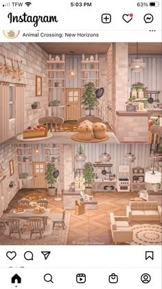 an instagram page with the image of a kitchen and living room