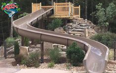 a water slide in the middle of a park