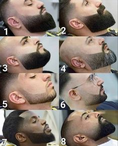 a man with beards and glasses is shown in the process of cutting his hair