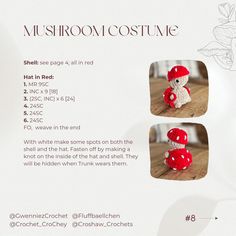 the instructions for how to make a mushroom costume