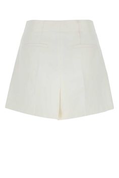 White Wool Blend Shorts from Chloé Chic White Wide-leg Shorts, Elegant Wide Leg White Shorts, Elegant White Wide Leg Shorts, Elegant White Bottoms Short Length, Elegant White Short Bottoms, Elegant White Short-length Bottoms, Elegant Short Inseam Bottoms For Spring, Elegant Short Inseam Summer Pants, Elegant Spring Bottoms With Short Inseam