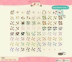 an animal crossing game with lots of dots on the screen and numbers in different colors