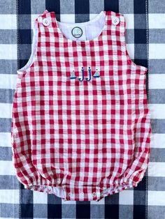 Keep your little one cool and stylish on sunny days with our adorable gingham sun bubble romper! Personalized with your baby's name and a unique sailboat design this romper is the perfect summer outfit! **All orders are custom and made to order and have a one to two week processing time All sales are final due to the custom nature however PLEASE contact me if you are unhappy with the final product  Thank you for letting me add some love to your kiddos wardrobe :) Playful Gingham Bubble Romper For Spring, Spring Gingham Bubble Romper For Playtime, Cute Gingham Bubble Romper For Spring, Cute Spring Gingham Bubble Romper, Playful Gingham Bubble Romper For Playtime, Summer Gingham Cotton Bubble Romper, Family Matching Cotton Bubble Romper For Spring, Summer Plaid Cotton Bubble Romper, Plaid Cotton Bubble Romper For Summer