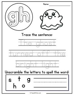 worksheet for beginning with the letter g