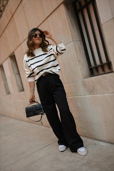 HOW TO STYLE: TROUSERS WITH SNEAKERS | CHIC TALK | CHIC TALK Trousers And Sneakers Outfit, Trousers With Sneakers, Winter Fashion Chic, Outfits Trousers, Trousers Outfit Casual, Black Trousers Outfit, Women's Winter Fashion, Wide Leg Pants Outfit