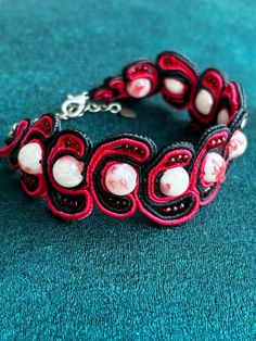 Handmade soutache bracelet. Unique design and technique. Made in Lithuania. Soutache Bracelet, Lithuania, Chain Link Bracelet, In Design, Link Bracelets, Chain Link, Unique Design, Jewelry Bracelets, Unique Designs