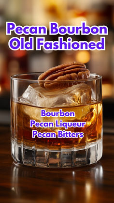 Pecan Bourbon Old Fashioned Perfect Old Fashioned, Bartending 101, Candied Pecan, Bourbon Old Fashioned, Classic Old Fashioned, Bitters Recipe, Fall Goodies