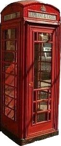 a red phone booth sitting in front of a white background