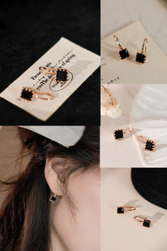 #accessories #accessory #ootd #earring #stud #jewelry #black #square #elegent