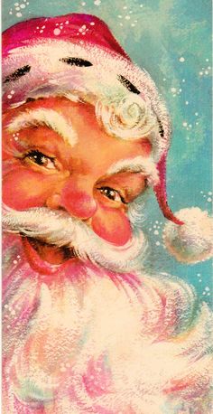 an old fashioned christmas card with santa claus