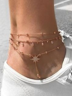 Star Anklet, Ankle Jewelry, Bar Stud Earrings, Dope Jewelry, Women's Jewelry And Accessories, Latest Jewellery, Girly Jewelry, Anklet Jewelry, Stylish Jewelry