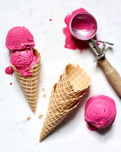 DESSERTS — Jen Beauchesne Food Stylist Red Ice Cream, Cherry Ice Cream, Orange Sorbet, Frozen Yoghurt, Ice Ice Baby, Food Photography Styling, Strawberry Ice Cream