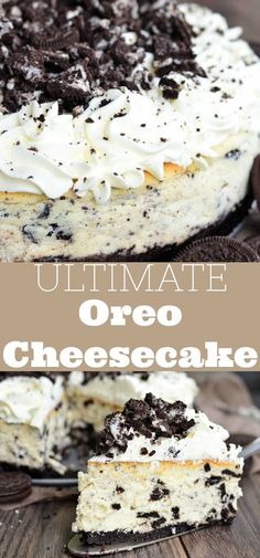 the ultimate oreo cheesecake is ready to be eaten