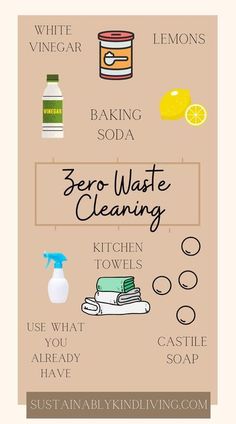 a poster with the words zero waste cleaning on it