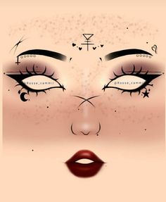 Makeup Ideas Drawing, Witchy Makeup, Holloween Makeup, Punk Makeup, Stile Hijab, Anime Makeup, Makeup Face Charts