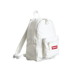 Supreme Red Box Logo White Canvas Backpack. New In Plastic, Never Used, Authentic. Purchases In 2020, Not Currently Available To Purchase At Retail. White Leather Student Backpack, White Leather Standard Backpack For Students, White Rectangular Leather Backpack For School, White Rectangular Leather Backpack For Daily Use, Modern White Rectangular Backpack, Rectangular Logo Backpack For Travel, Rectangular Travel Backpack With Logo, White Logo Backpack, Logo Everyday Backpack