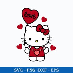 a hello kitty with hearts and the word love