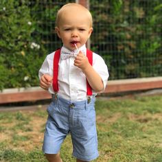 Your guy will be the talk of the party when he arrives sporting these classic red suspenders! Perfect for weddings, costumes, birthday outfits, parties, Valentine's, 4th of July, Christmas and family photo shoots! These kids suspenders are perfect for boys and girls. Check out our Instagram and Pinterest pages for some great style inspiration. COLOR SWATCHES- Color swatches are free! Send us a message and we will be happy to pop swatches in the mail to you. RUSH MY ORDER- Need you order ASAP? Ad Kids Suspenders, Toddler Suspenders, Baby Suspenders, Red Suspenders, Suspenders For Kids, Suspenders For Boys, Suspenders Wedding, Outfit Christmas, Cake Smash Outfit