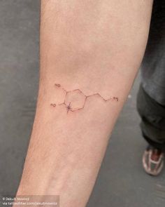 a man's arm with a tattoo on it that has the chemical symbol for vitamins